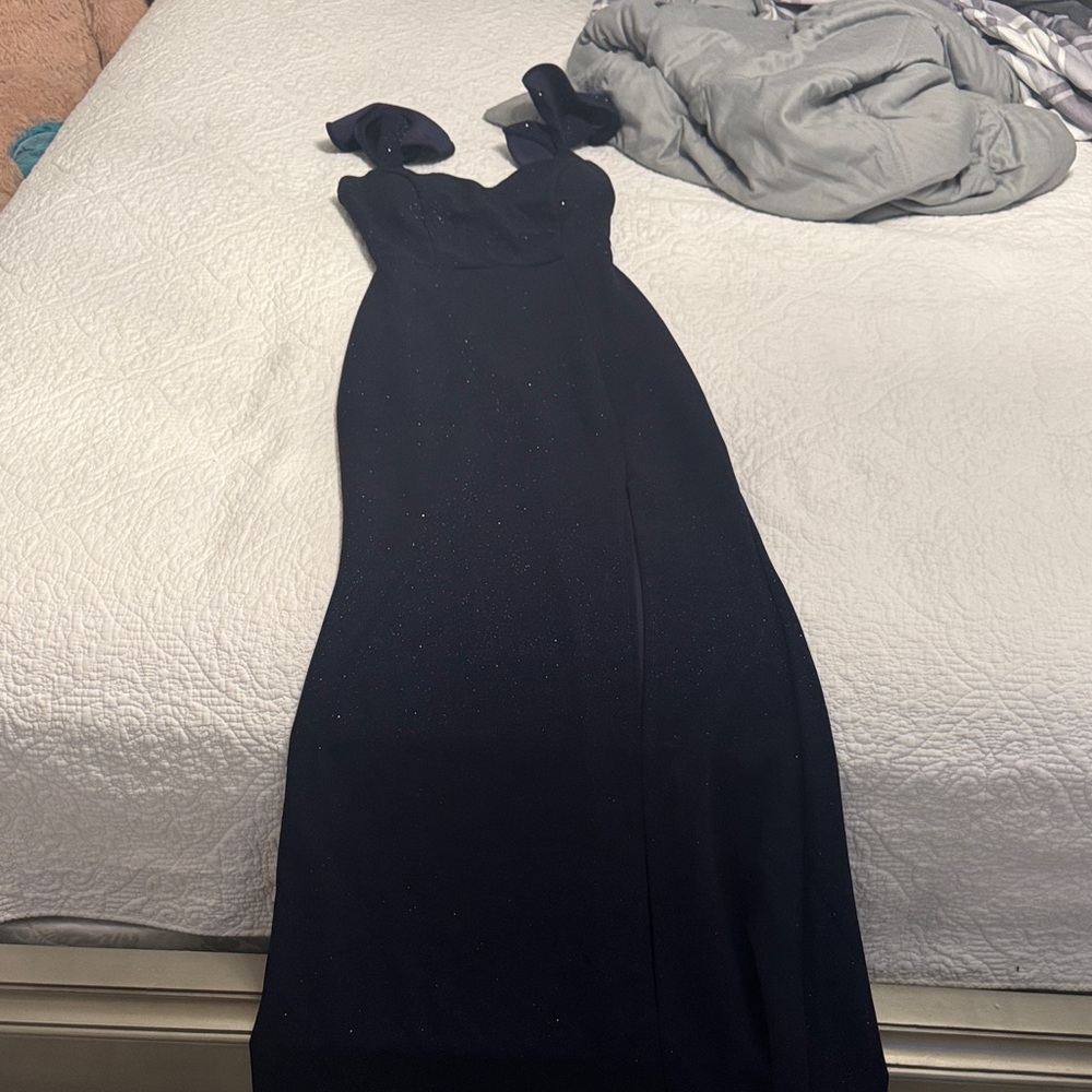 Windsor Black Maxi Dress with Bow Straps